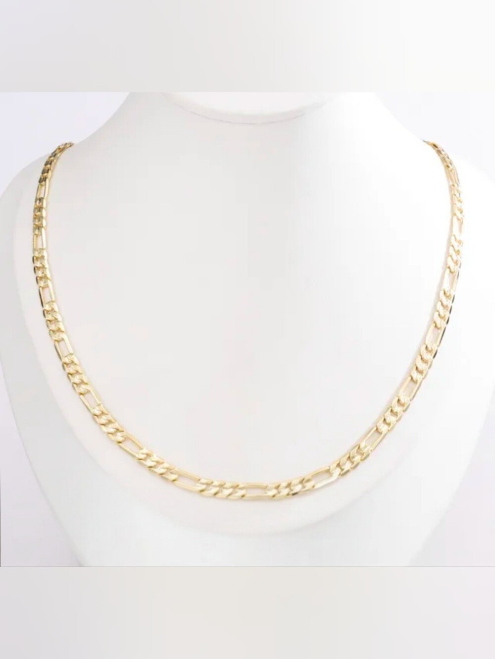 14k Gold Plated Gold Figaro Chain Necklace